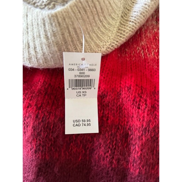 American Eagle Ombre Stripe Mock Neck Cozy Knit Sweater Size XS - Picture 10 of 10